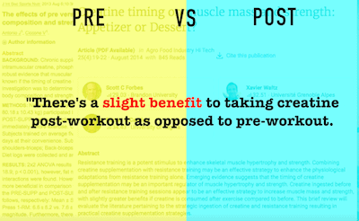 pre vs post workout creatine