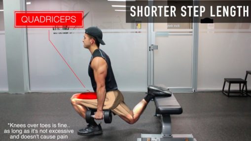 bulgarian split squat kortere stap