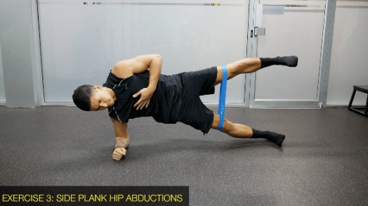 side plank hip abduction with band