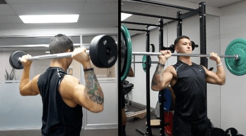 behind the neck shoulder press