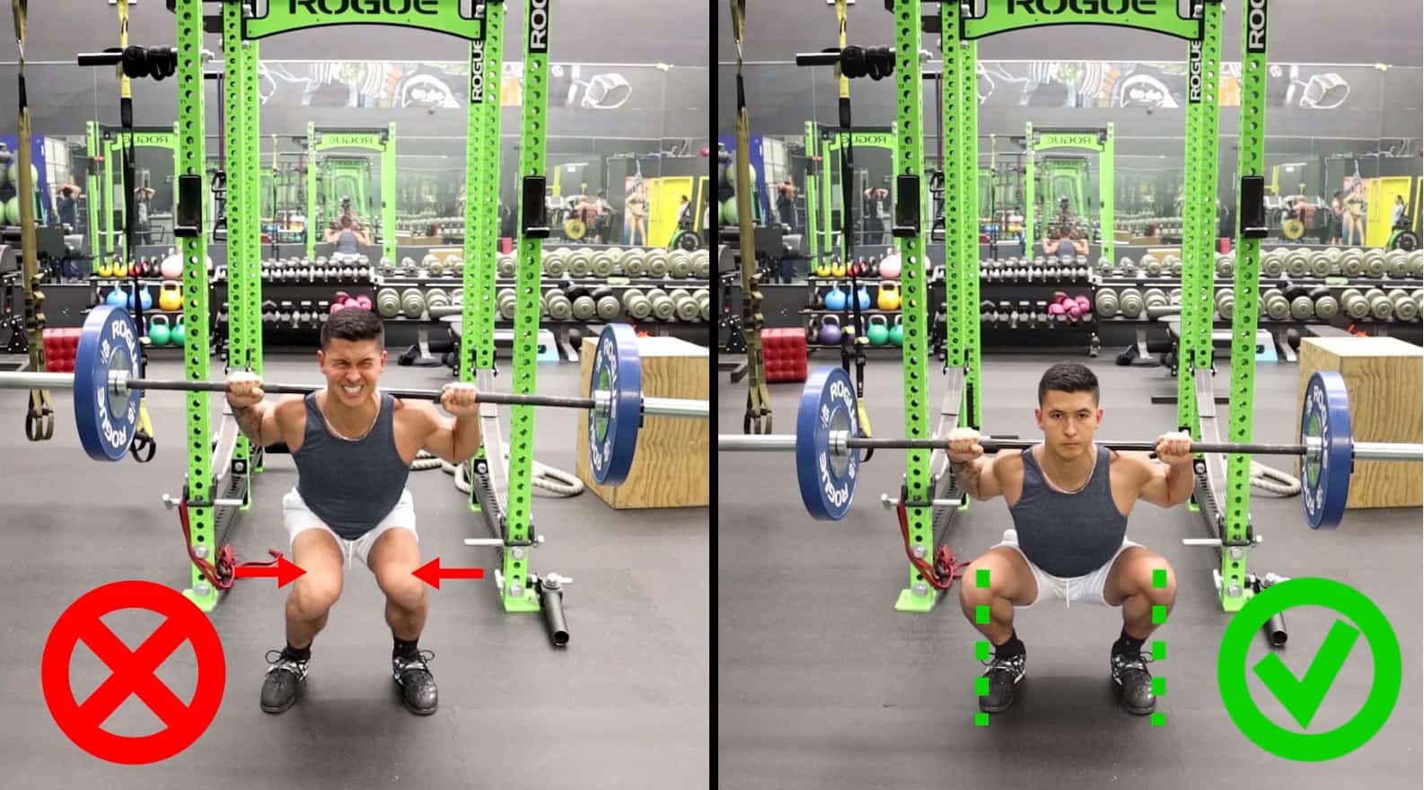 Knee pain deals while squatting