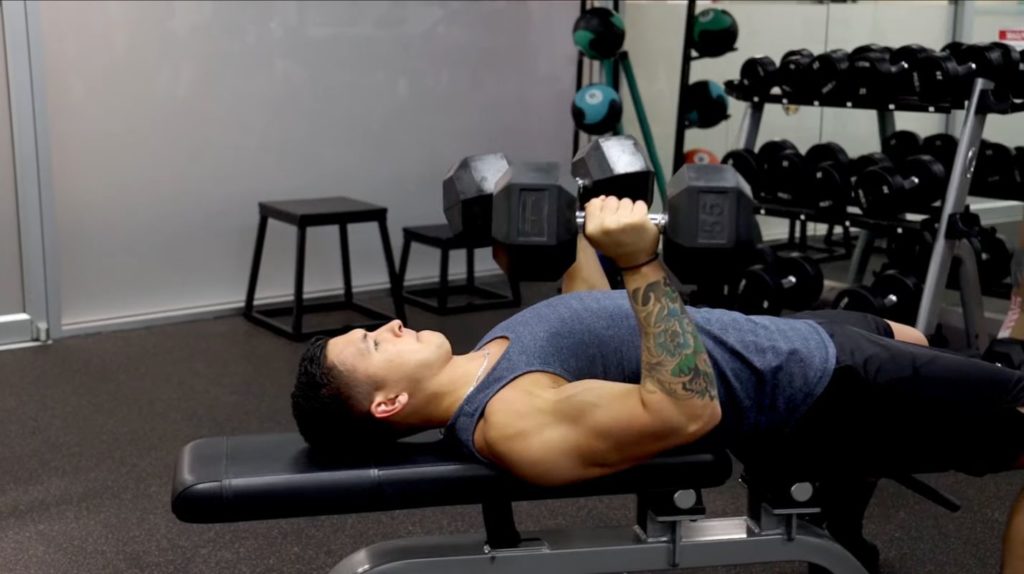 Perform on a flat bench