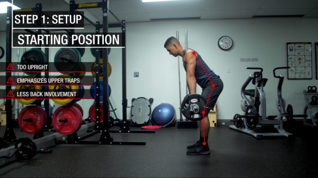 Avoid going too upright for starting position
