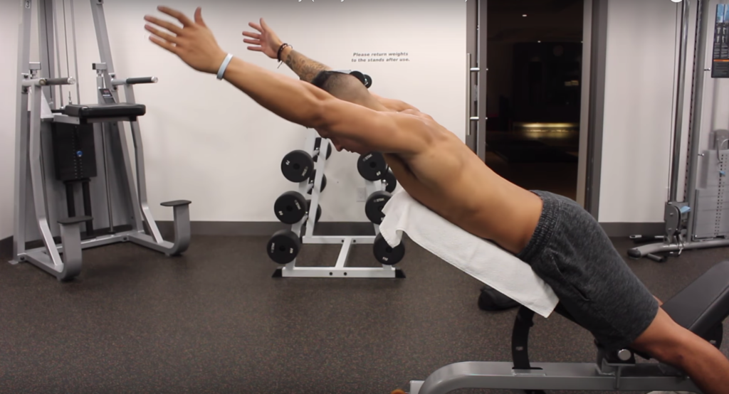 Fix rounded shoulders exercise prone Y's