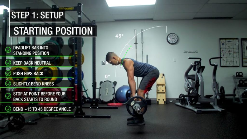 How to do barbell rows starting position