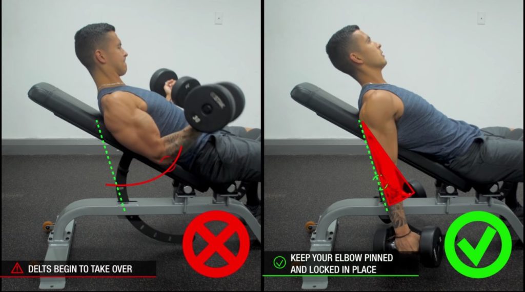 Incline dumbbell biceps curl form tip