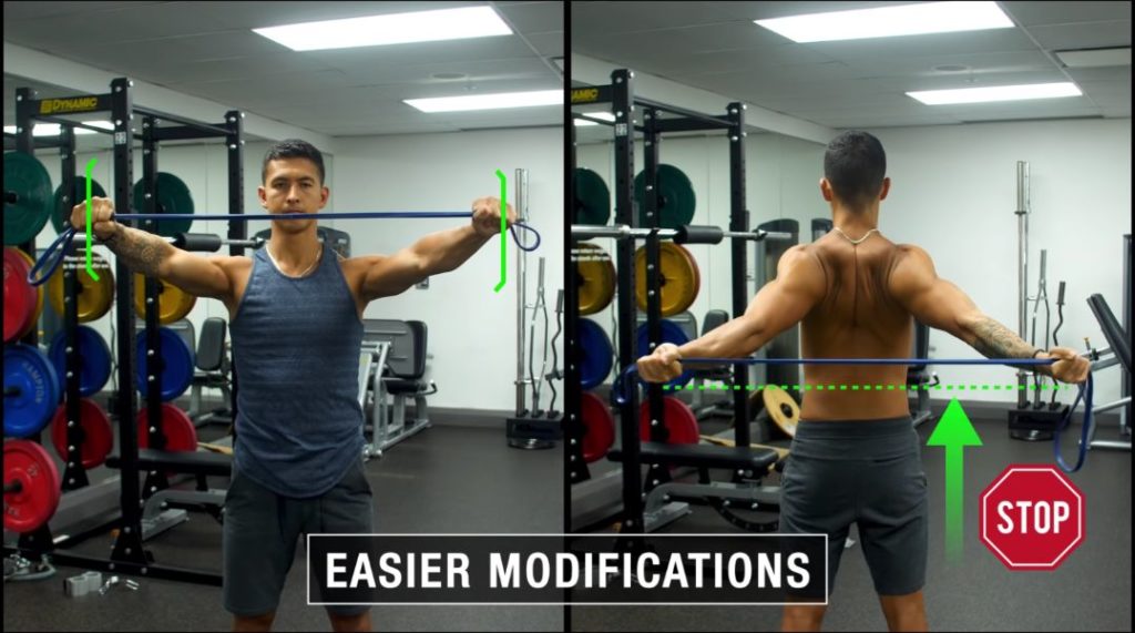 Easier modifications for exercises for rounded shoulders