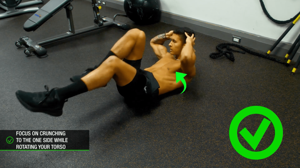 Oblique crunches form tips