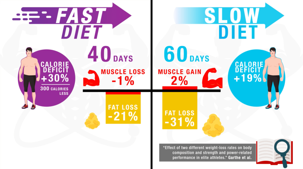 dieting calories coming from fat or muscle