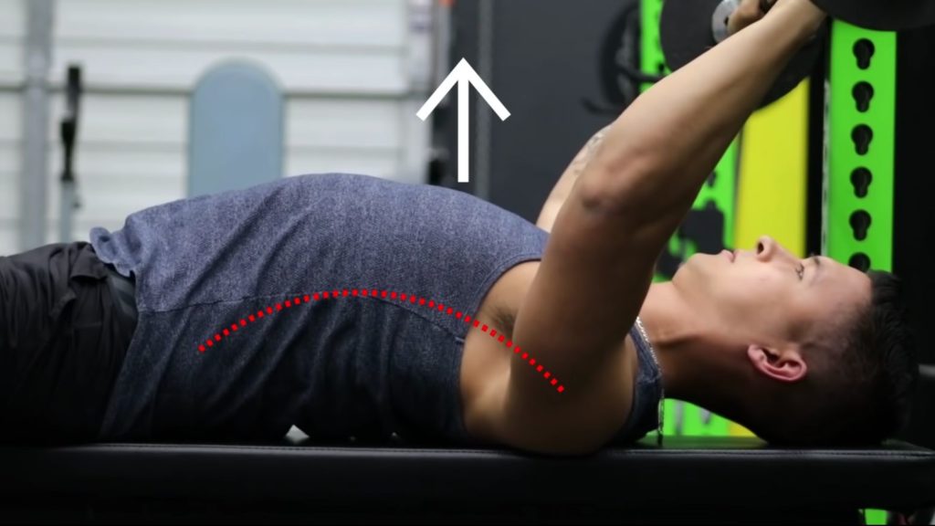 Create a slight arch in the back for bench press