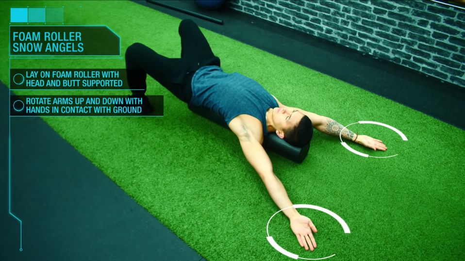 How to perform foam roller snow angels