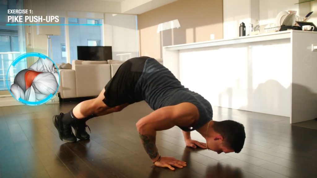 Shoulder workout at home pike pushups
