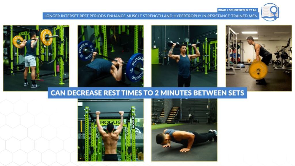 Rest periods for compound and bodyweight exercises should be roughly 2 minutes