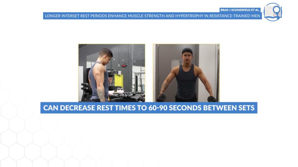 Rest periods for isolation exercises should be roughly 60 to 90 seconds