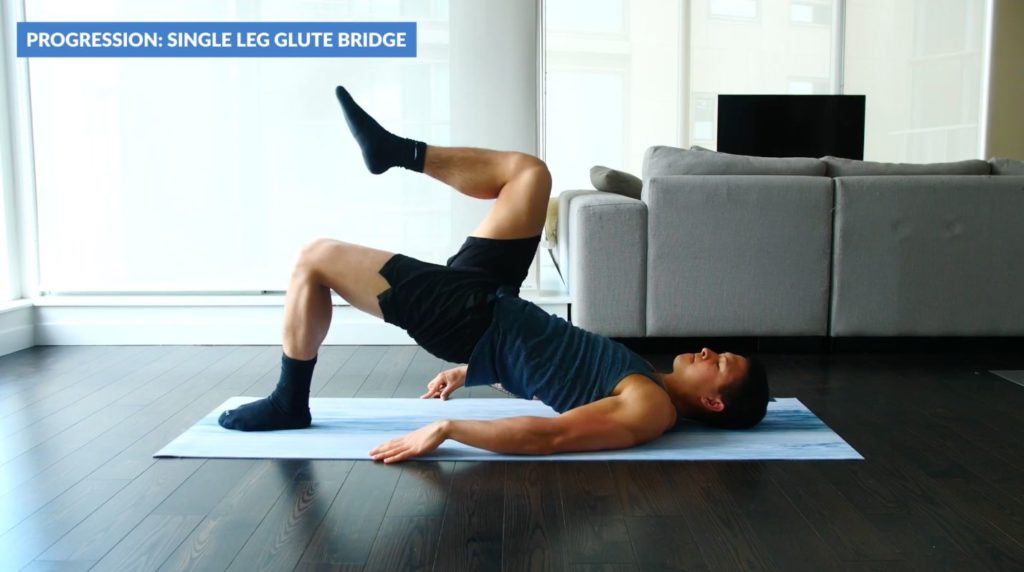 Single leg glute bridges