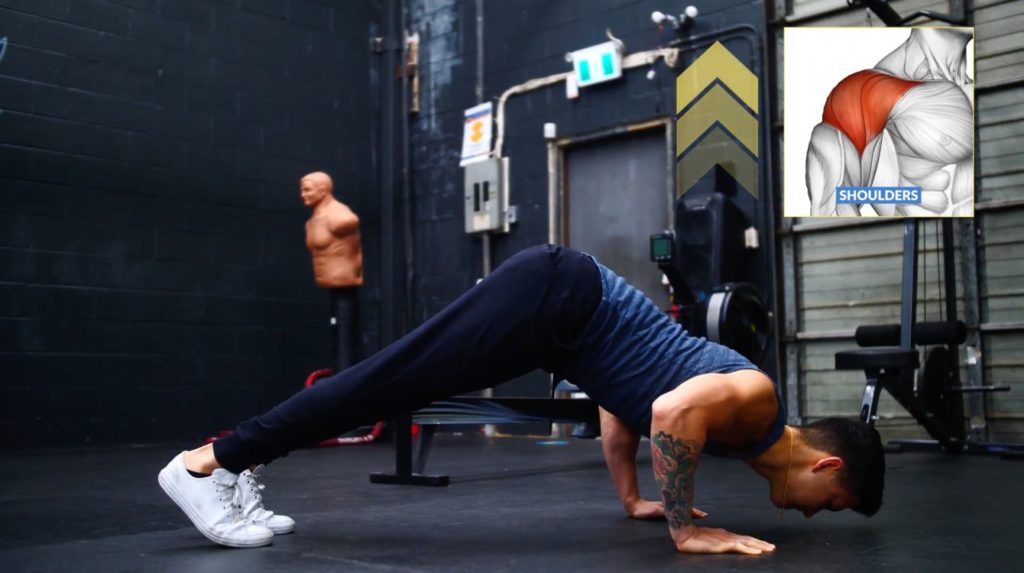 Pike push up form to target shoulders