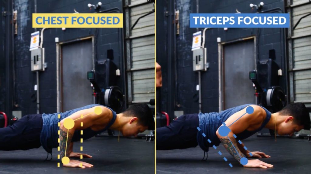 Tweak the push up form to target specific muscles