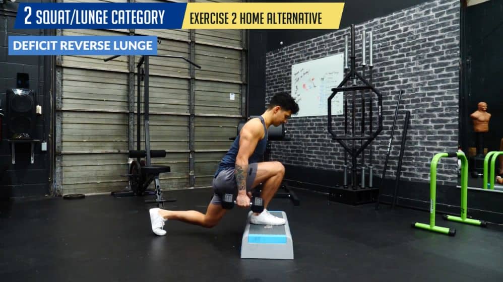 Best glutes exercises deficit reverse lunge