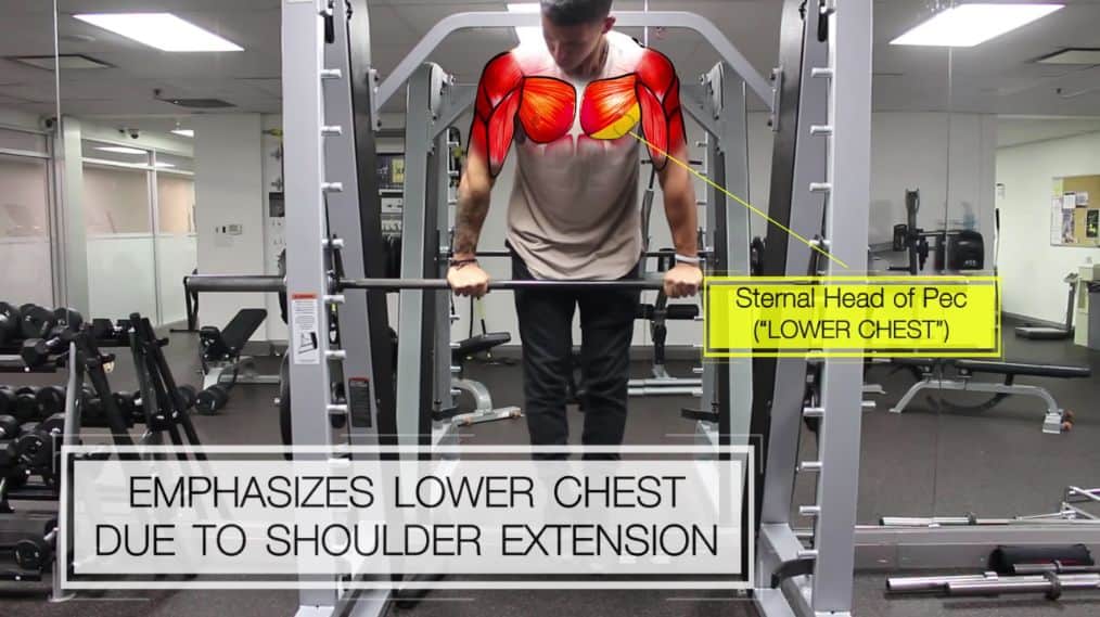 Dips to target lower chest