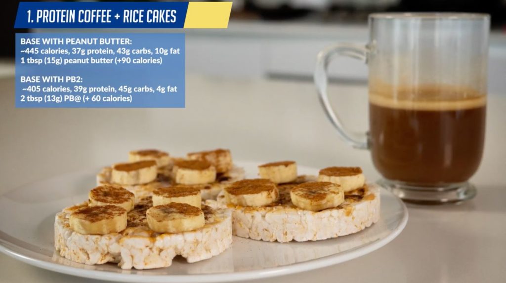 Protein coffee and rice cakes nutritional information