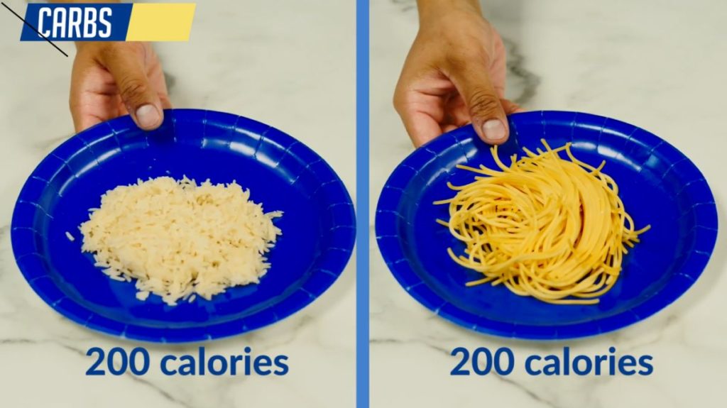200 calories of rice and pasta
