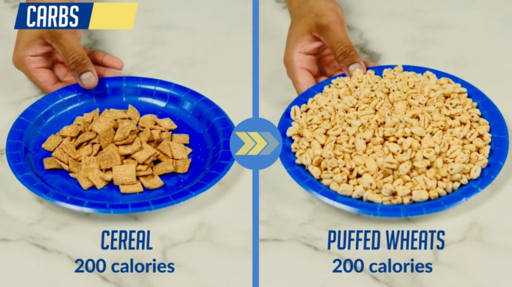 Swap cereal for puffed wheats
