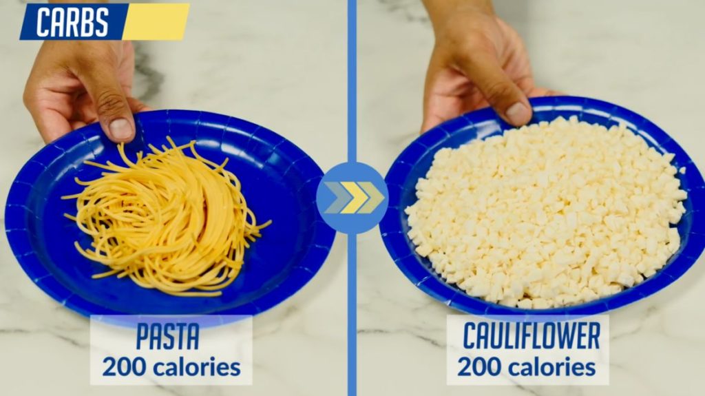 Swap pasta with cauliflower rice to lose fat faster