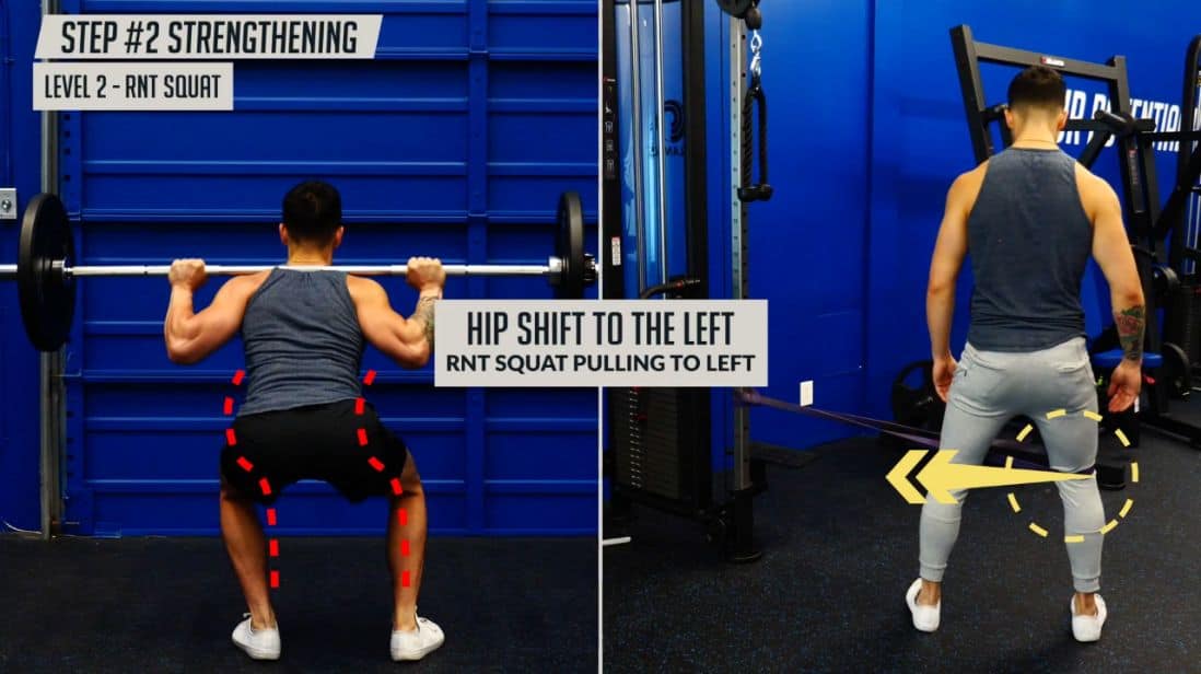 Do the RNT squat to fix hip shifting during squats