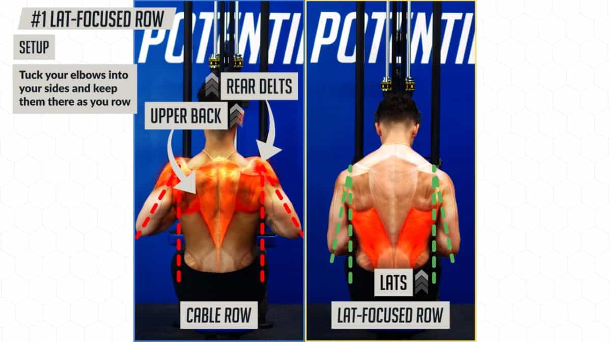 How to set up the lat-focused row