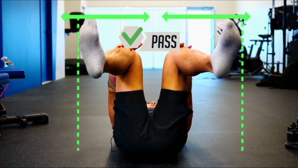 Hip internal rotation mobility test to determine knee exercises