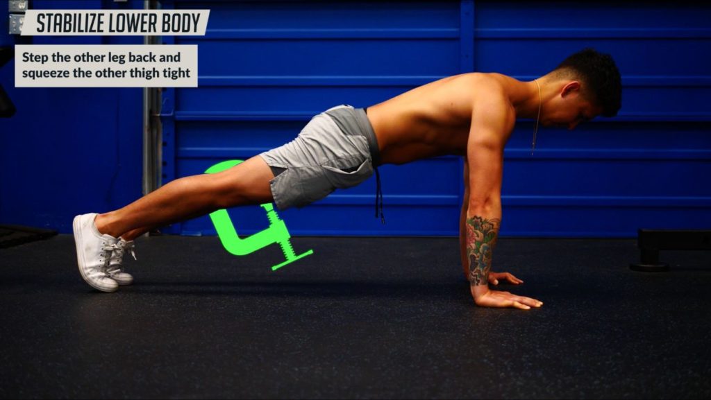 How to do the push up correctly by stabilizing the lower body