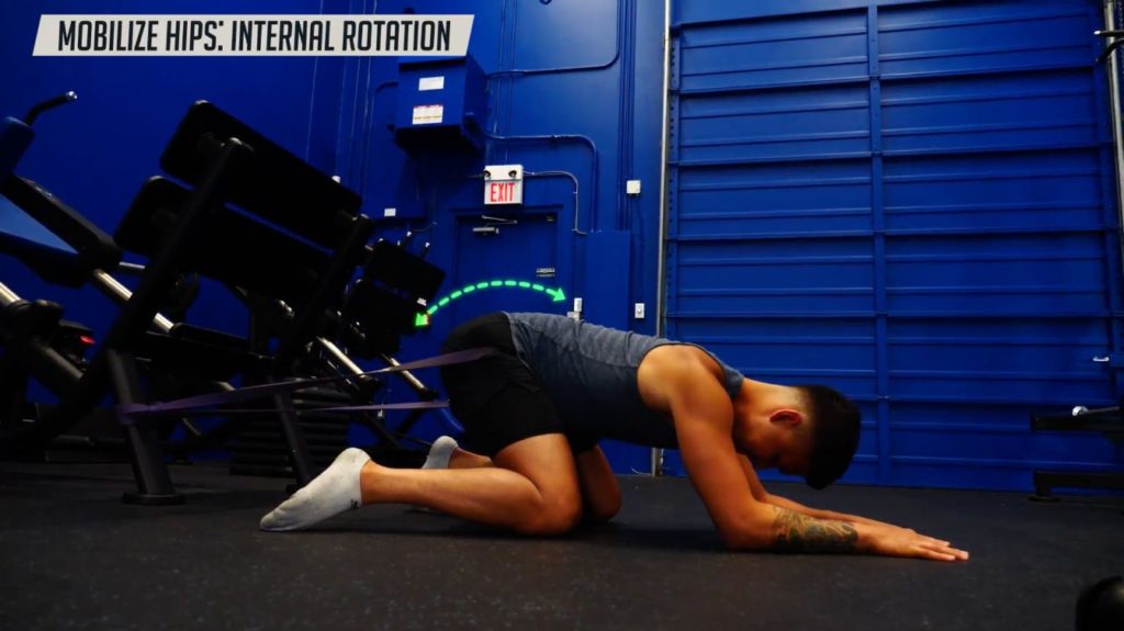 Progression for hip mobilization exercise