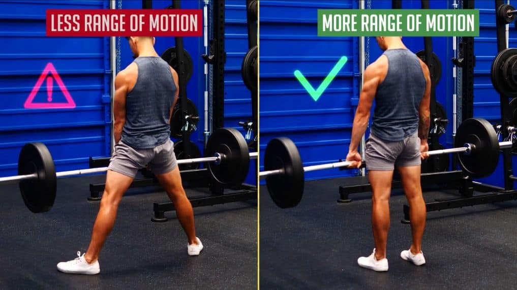 A narrower feet stance for your deadlifts gives you more range of motion