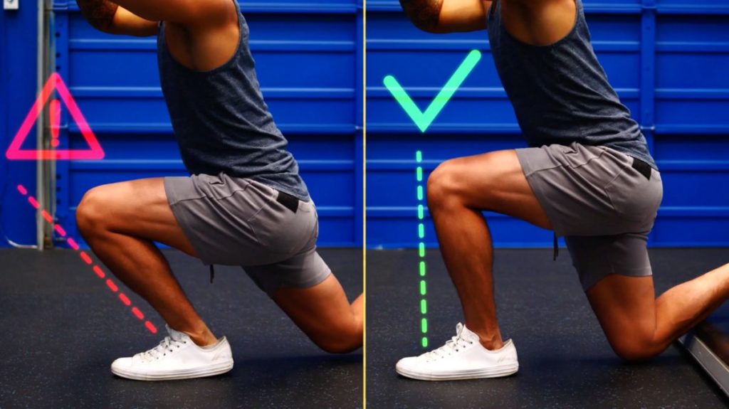 Keep the shin of the front leg straight up over your foot as you perform the RFESS