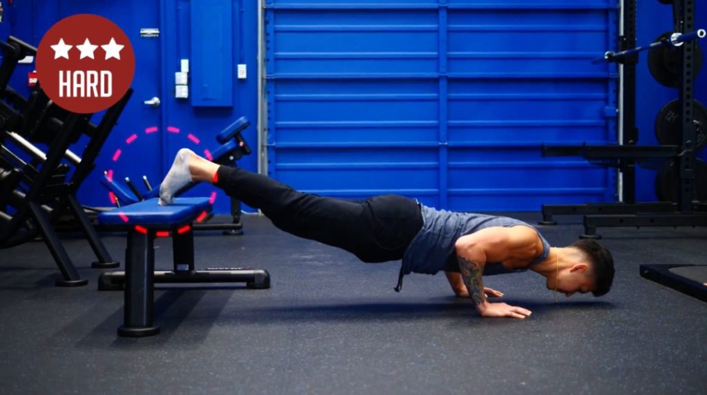 Adjust the difficulty level of your close grip push ups by using an incline or decline