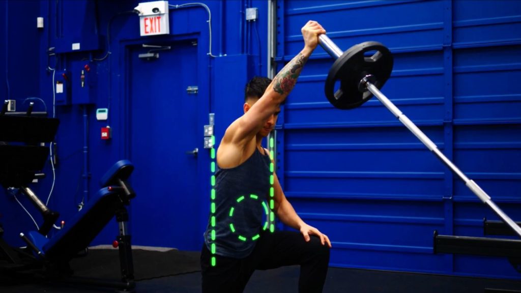 The kneeling landmine press is one of the best shoulder exercises to do because it works your core