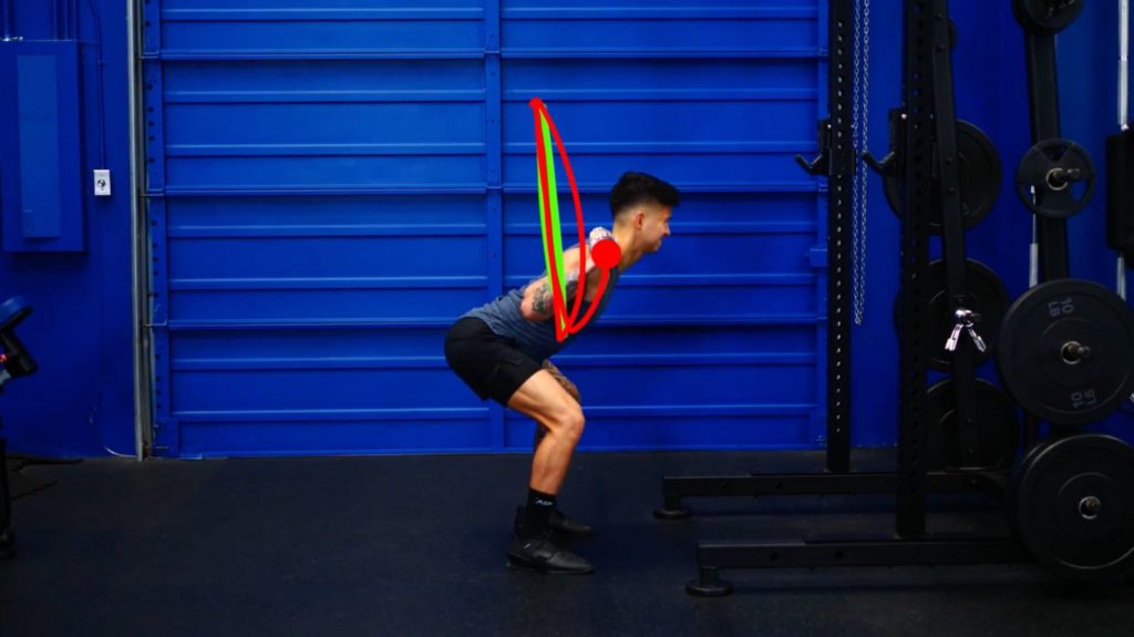 Ensure a straight up and down bar path on the squats