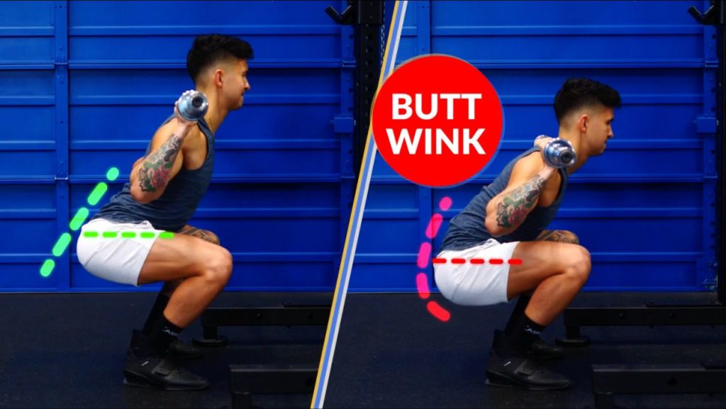 What butt wink looks like on the squat