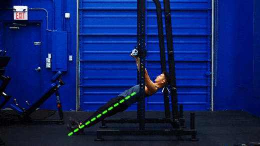 Inverted rows to build strength for pull ups