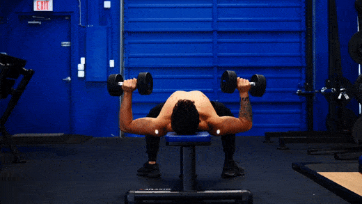 Be mindful of where you stop the rep on the dumbbell bench press