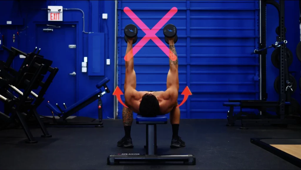 Do not round your shoulders as you perform the chest flyes