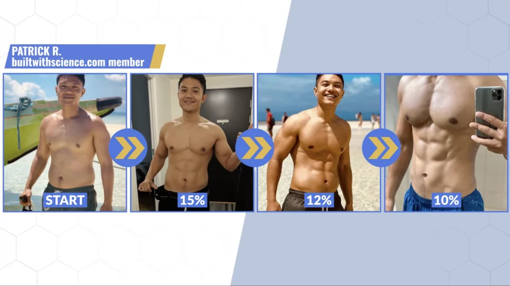 Patrick BuiltWithScience belly fat diet results
