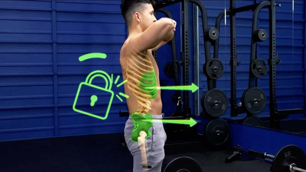 How to deadlift create the pillar by aligning the hips and ribs