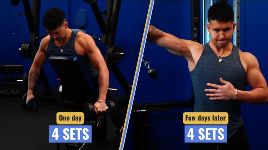 Did 8 sets of shoulder exercises for wider shoulders