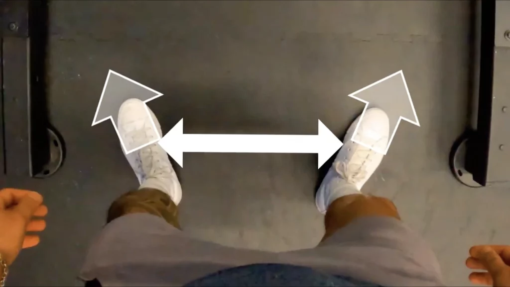 Feet angle on the barbell squat