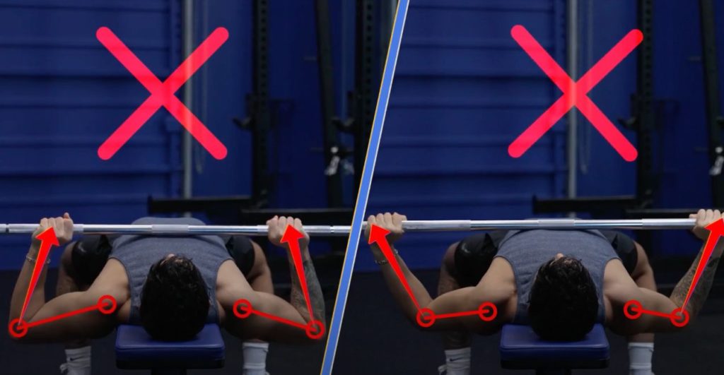 forearm angle when benching