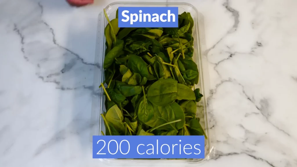 Foods to eat to lose belly fat 200 calories spinach