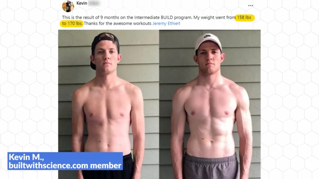 Kevin client testimonial build muscle fast