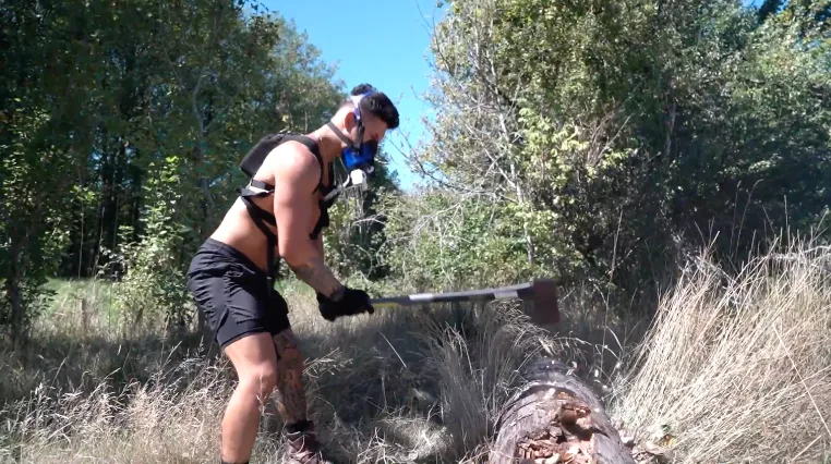 Jeremy burn calories activity 2 axe chopping