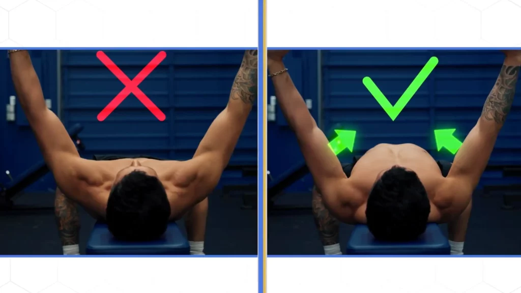 Correct form for the barbell bench press 3